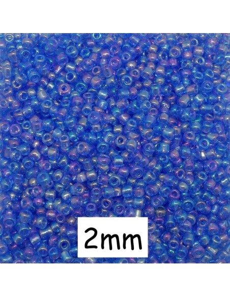 Perle de rocaille 2mm bleu ciel