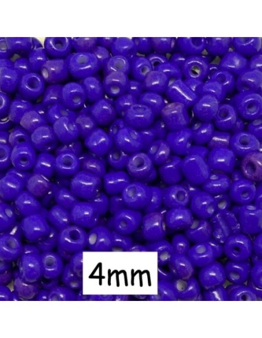 Perle de rocaille 4mm bleu outremer violet
