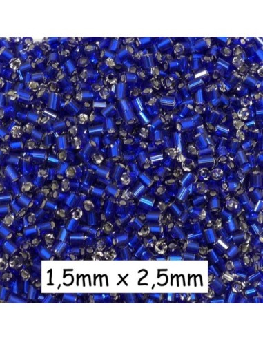 Perle de rocaille tube 2,5mmx1,5mm bleu outremer