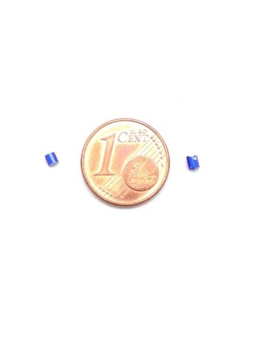 Mini perle tube bleu outremer