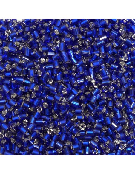 Perle de rocaille tube bleu