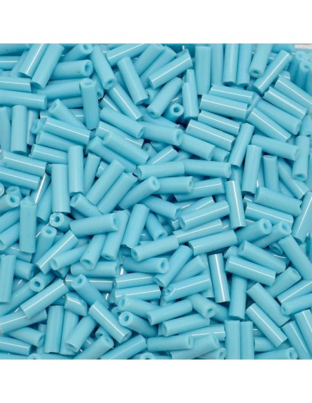 Perle tube bleu pastel pour tissage