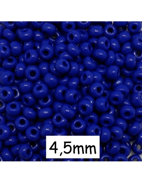 Perle de rocaille 4,5mm bleu saphir