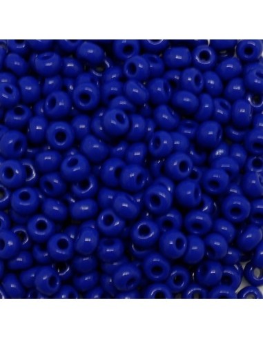 Grosse perle de rocaille bleu saphir pour tissage
