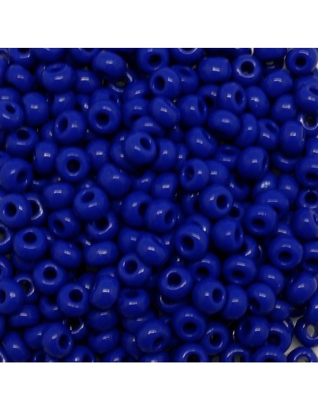 Grosse perle de rocaille bleu saphir pour tissage