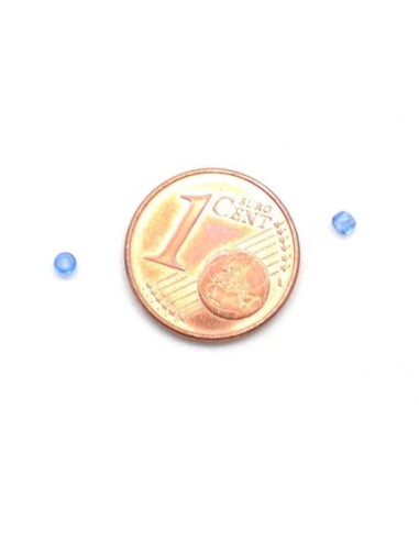 Perle 2mm bleu ciel translucide pour tressage, tissage