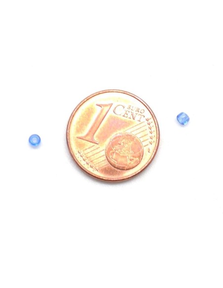 Perle 2mm bleu ciel translucide pour tressage, tissage