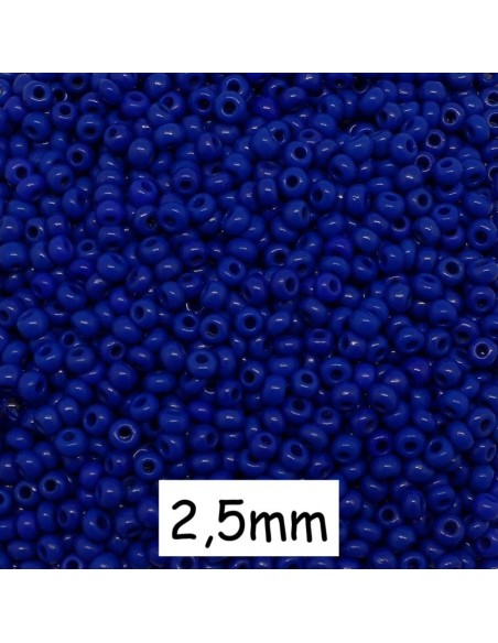 Perle de rocaille 2,5mm bleu saphir