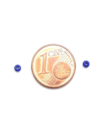 Perle de rocaille bleu saphir pour création DIY