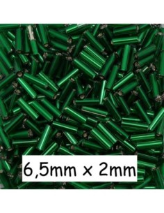 Perle de rocaille tube 6,5mmx2mm vert foncé environ 640 perles