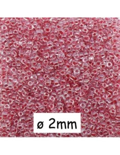 Perle de rocaille 2mm vieux rose translucide environ 2640 perles