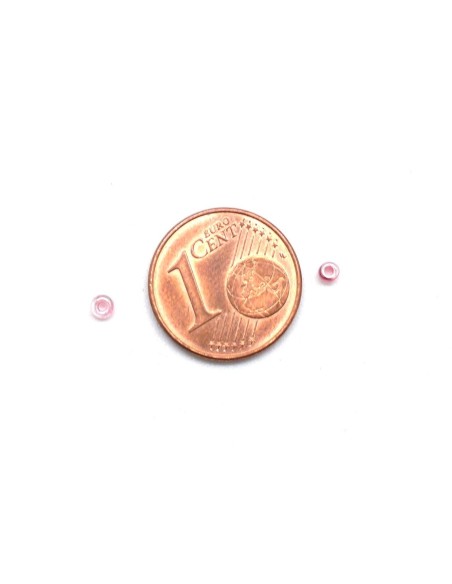 Mini perles de rocaille vieux rose pour tressage, broderie