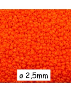 Perle de rocaille 2,5mm orange fluo soit environ 1960 perles