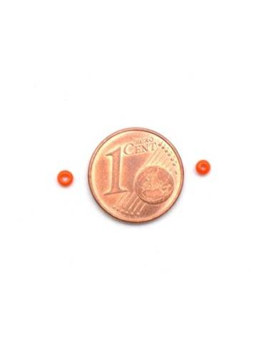 Petite perle orange fluo 2,5mm pour création dit