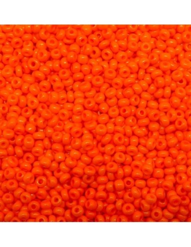 Petite perle de rocaille 2mm orange fluo pour broderie bracelet