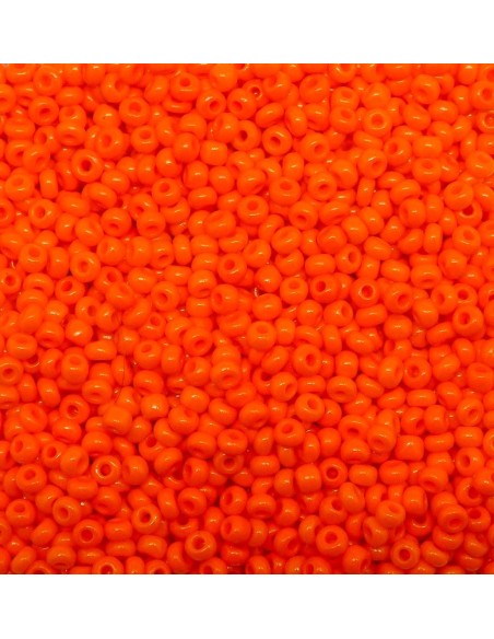 Petite perle de rocaille 2mm orange fluo pour broderie bracelet