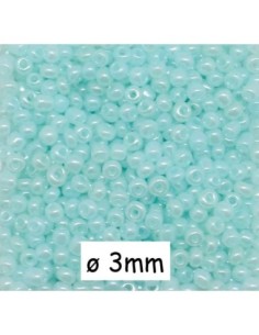 Perle de rocaille 3mm bleu dragée nacré, environ 910 perles