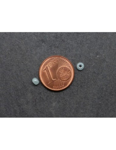 Perle de rocaille 3mm bleu dragée nacré pour broderie, création bijoux