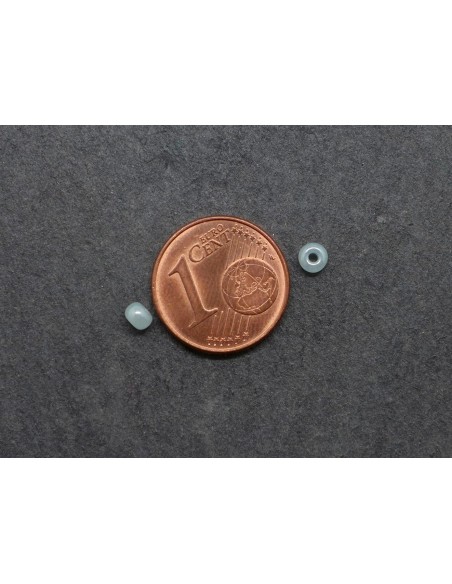 Perle de rocaille 3mm bleu dragée nacré pour broderie, création bijoux