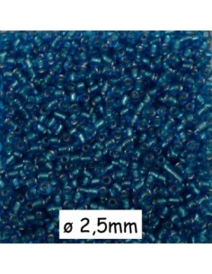 Perle de rocaille 2,5mm bleu paon soit environ 2040 perles