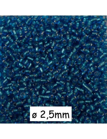 Perle de rocaille 2,5mm bleu paon soit environ 2040 perles