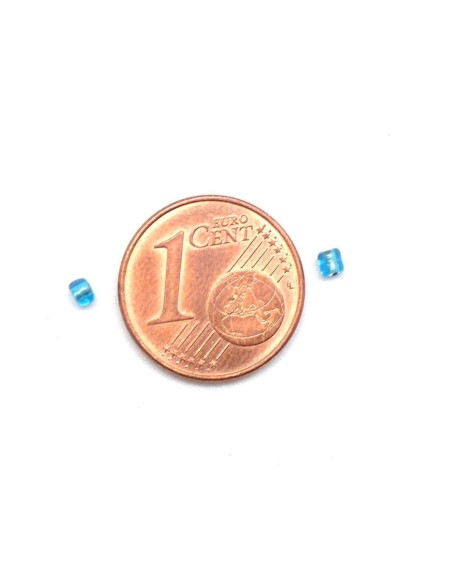 Mini perle de rocaille 2,5mm bleu paon pour tissage peyote