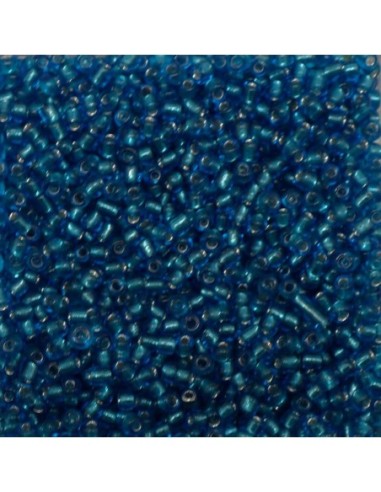 Petite perle de rocaille tube 2,5mm bleu paon pour broderie, tissage