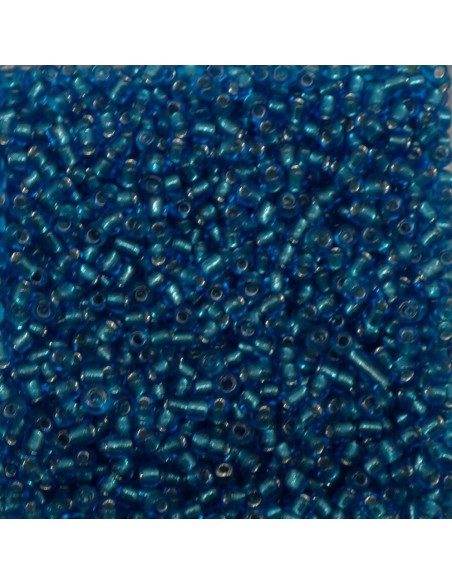 Petite perle de rocaille tube 2,5mm bleu paon pour broderie, tissage