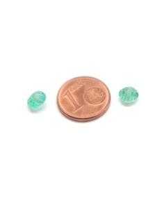 Perle en verre fine toupie 6mm vert d'eau pour bracelet wrap 2