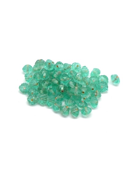Perle toupie vert d'eau pour bracelet wrap