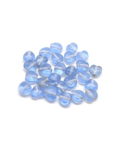 Perle 6mm coeur bleu pour bracelet manchette