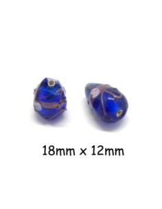 Perle en verre pour collier ethnique bleu saphir