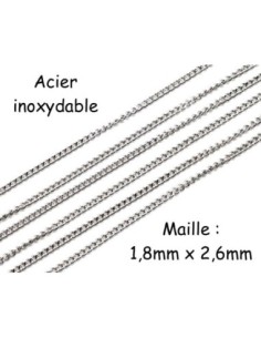 Chainette fine maille gourmette argenté en acier inoxydable résistante