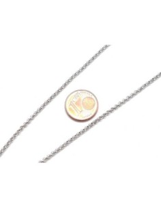Chainette fine maille forçat ronde argenté en acier inoxydable maillon 2mm 2