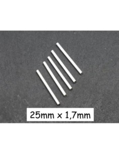 Perle tube en métal argenté lisse 25mm - idéal création géométrique et graphique