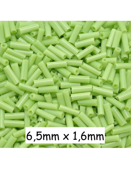 Perle de rocaille tube 6mm vert pomme