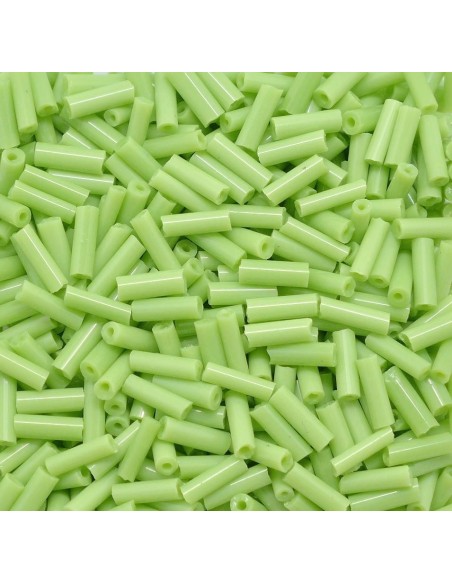 Mini perle tube en rocaille vert pomme