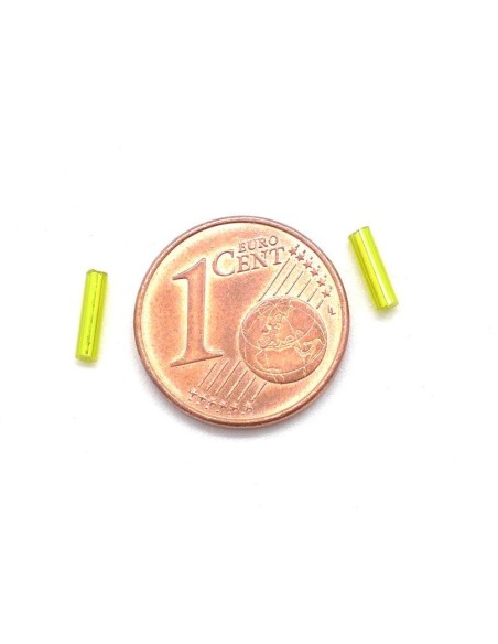 Perle tube jaune chartreuse pour bracelet wrap