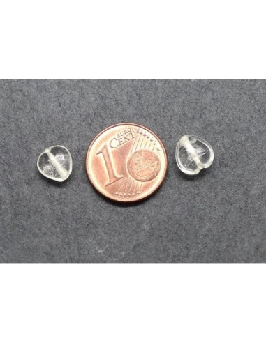 Perle en verre coeur transparent pour collier