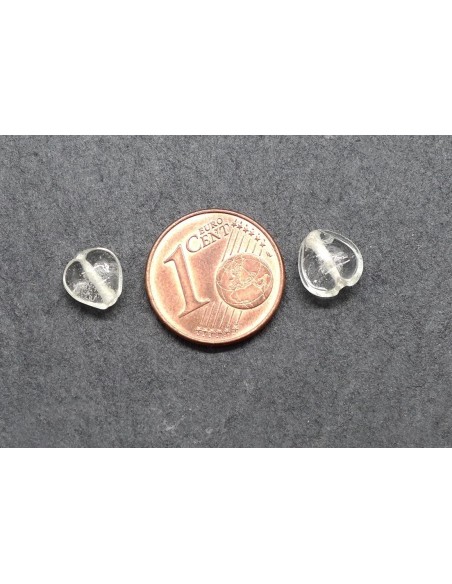 Perle en verre coeur transparent pour collier