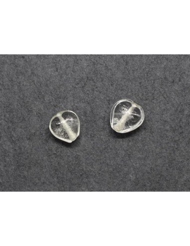 Perle coeur en verre transparent pour création DIY