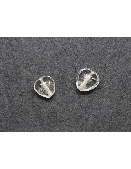 Perle coeur en verre transparent pour création DIY