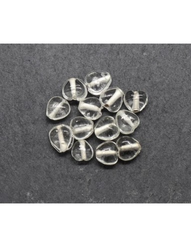 Perle coeur transparent en verre pour bracelet