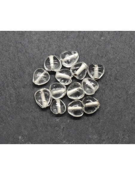 Perle coeur transparent en verre pour bracelet