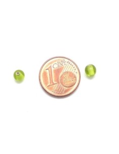 Perle ronde 4mm en verre de couleur vert olive clair 2