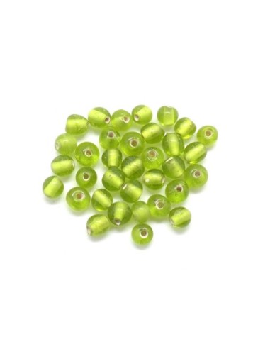 Perle ronde 4mm vert olive pour bracelet wrap
