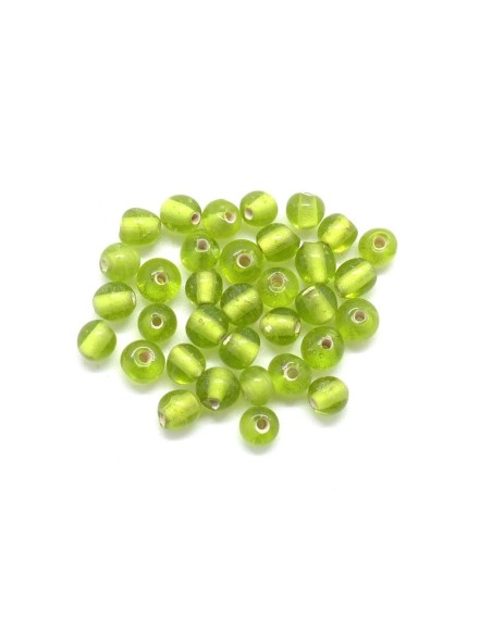 Perle ronde 4mm vert olive pour bracelet wrap