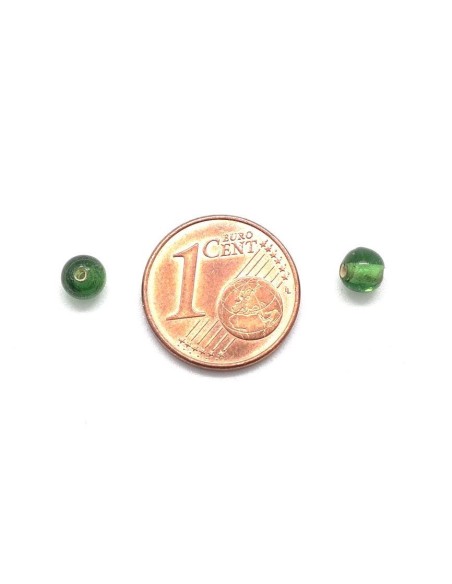 Perle ronde verte 4mm en verre pour bracelet wrap