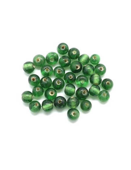 Perle verte 4mm en verre