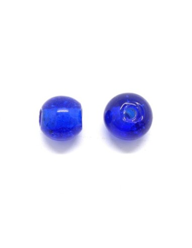 Perle ronde 16mm bleu saphir pour création porte clé